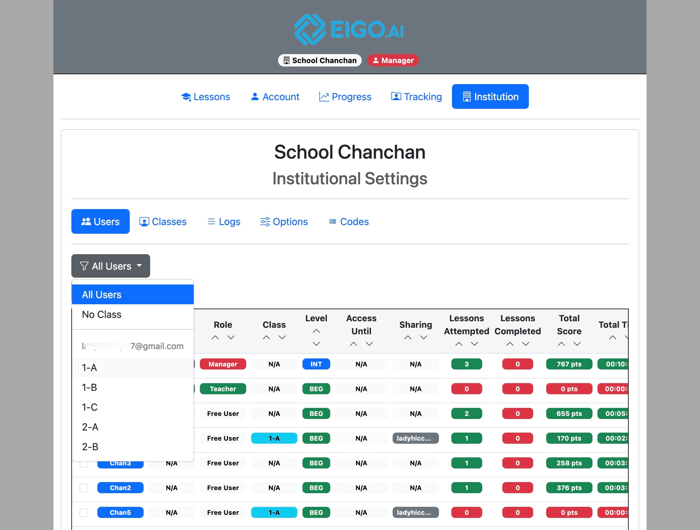 Screenshot for How to filter users by class, step 3