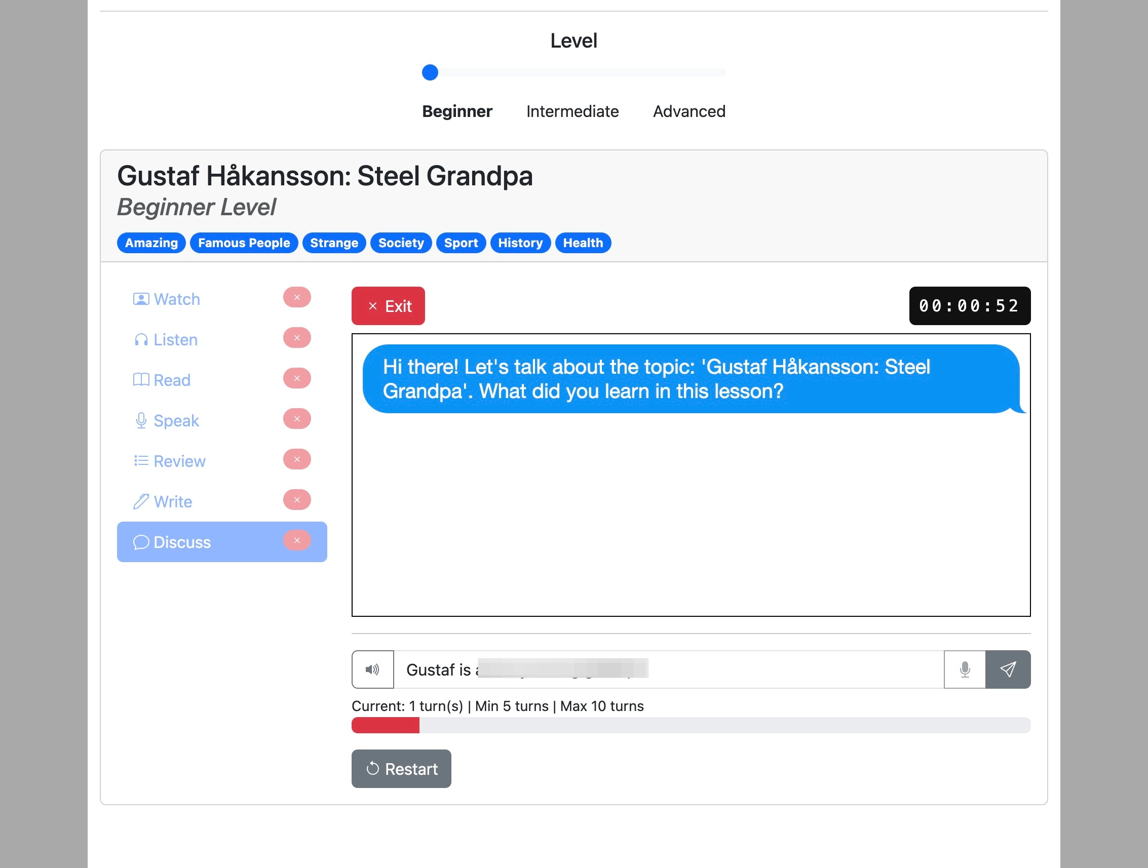 Screenshot for How to do the 'Discuss' activity, step 5