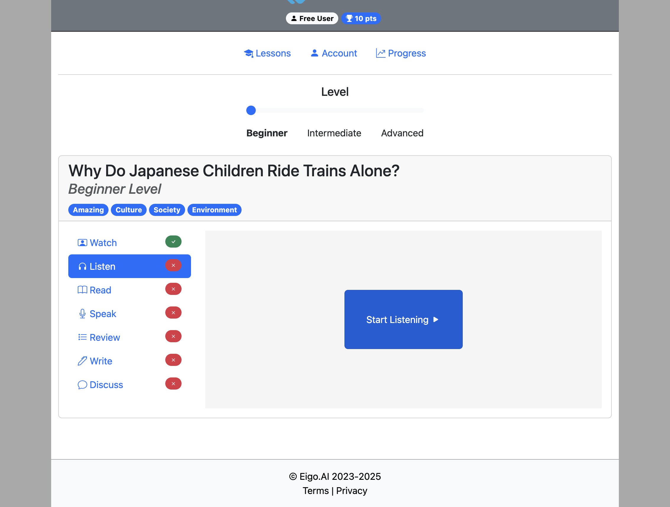 Screenshot for How to do the 'Listen' activity, step 4