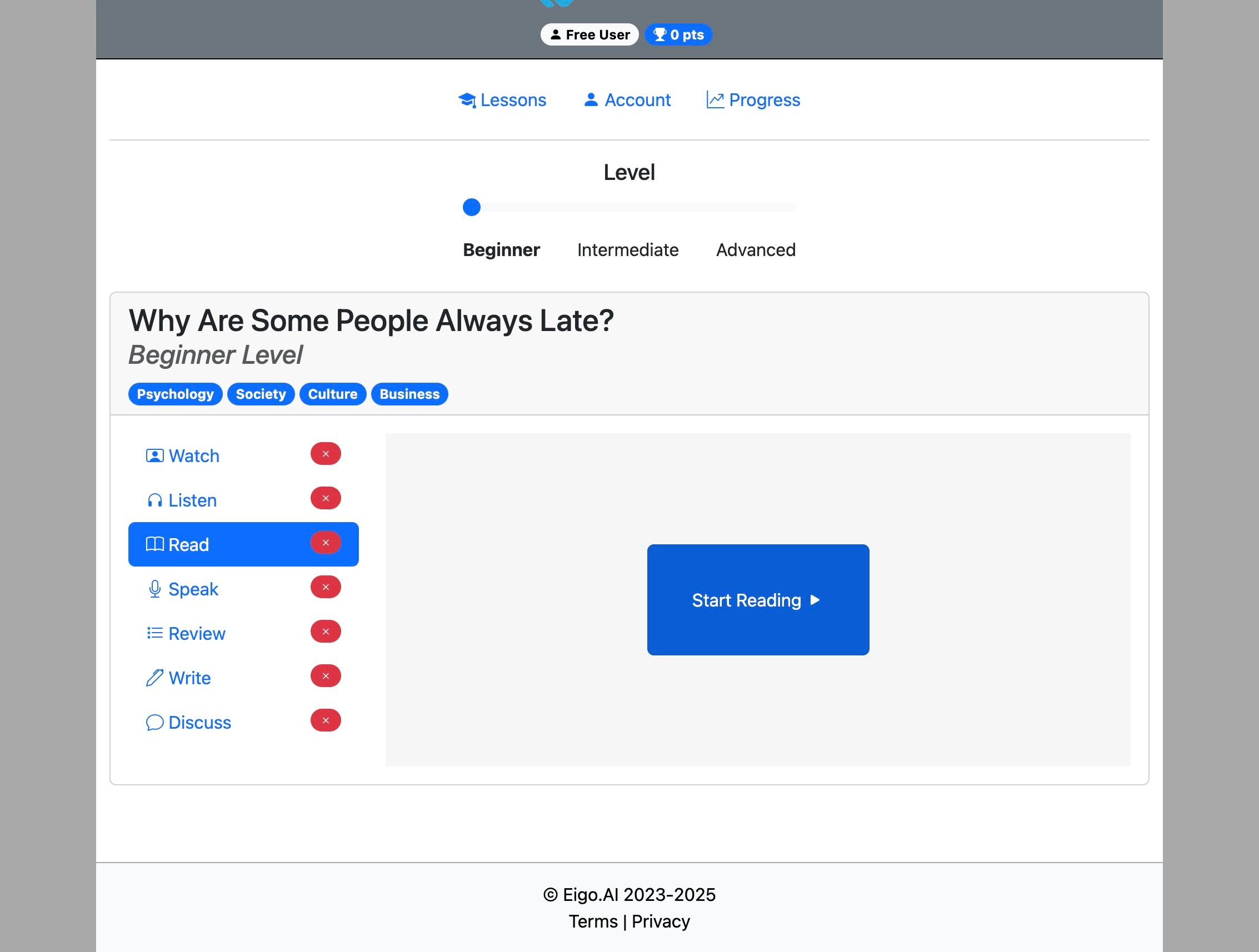 Screenshot for How to do the 'Read' activity, step 4