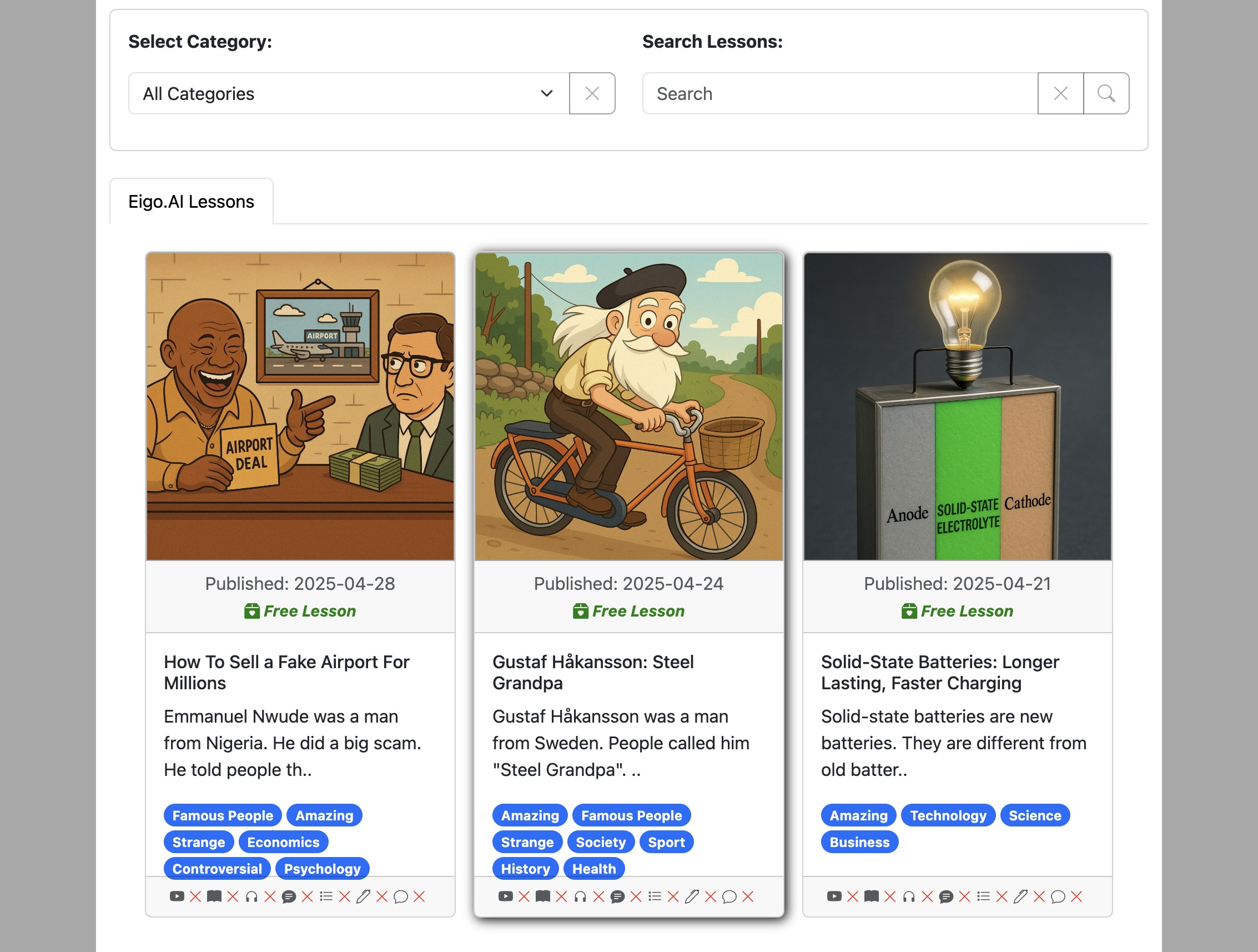 Screenshot for How to do the 'Review' activity, step 1