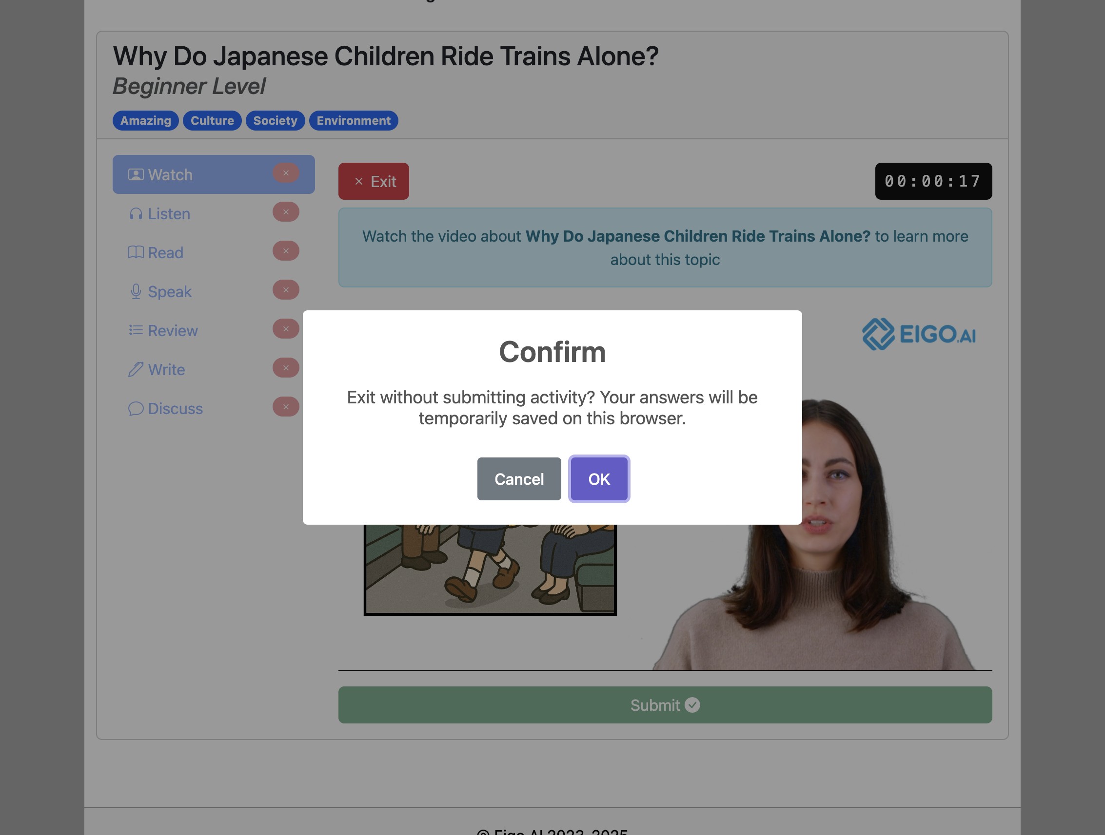 Screenshot for How to do the 'Watch' activity, step 10