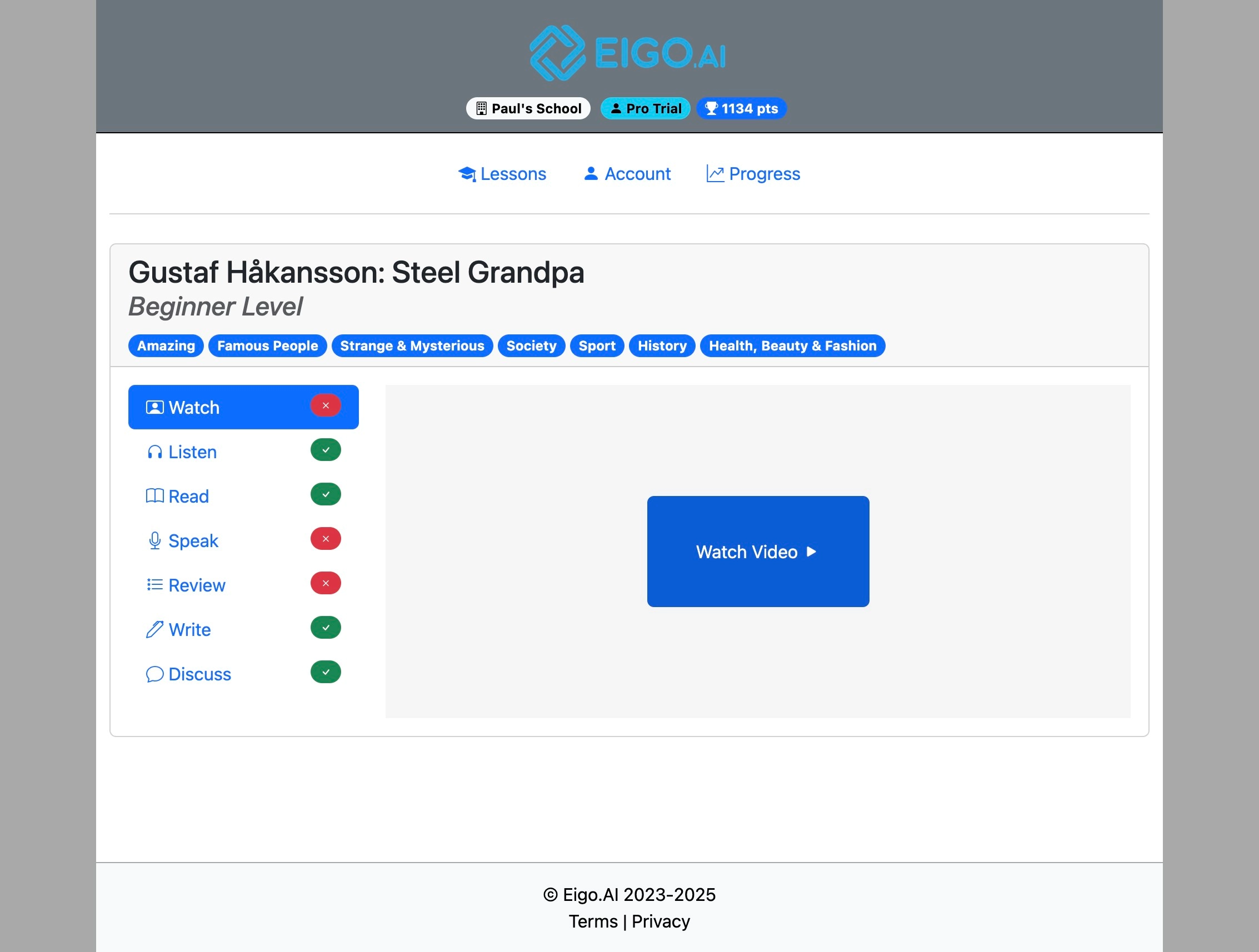 Screenshot for How to view your progress, step 4