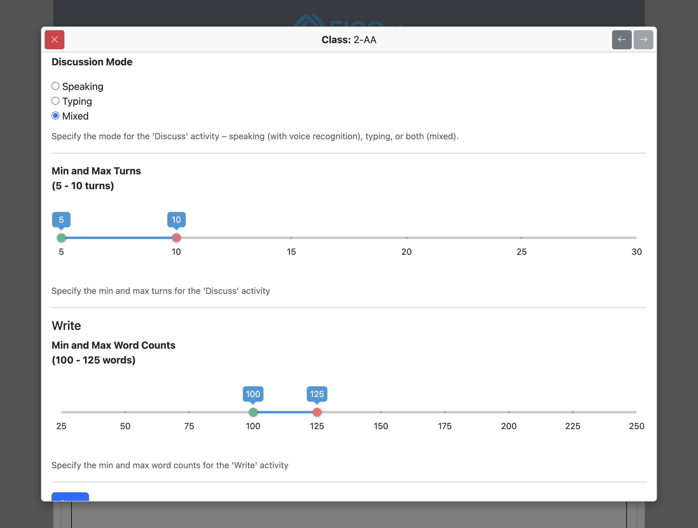 Screenshot for How to override institutional options for specified classes, step 25