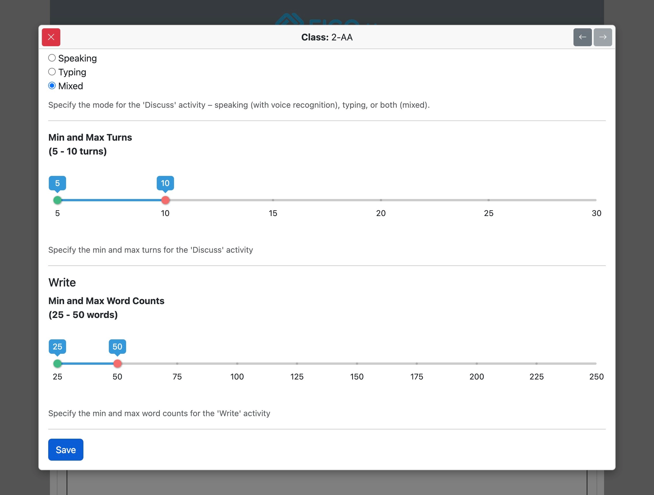 Screenshot for How to override institutional options for specified classes, step 26