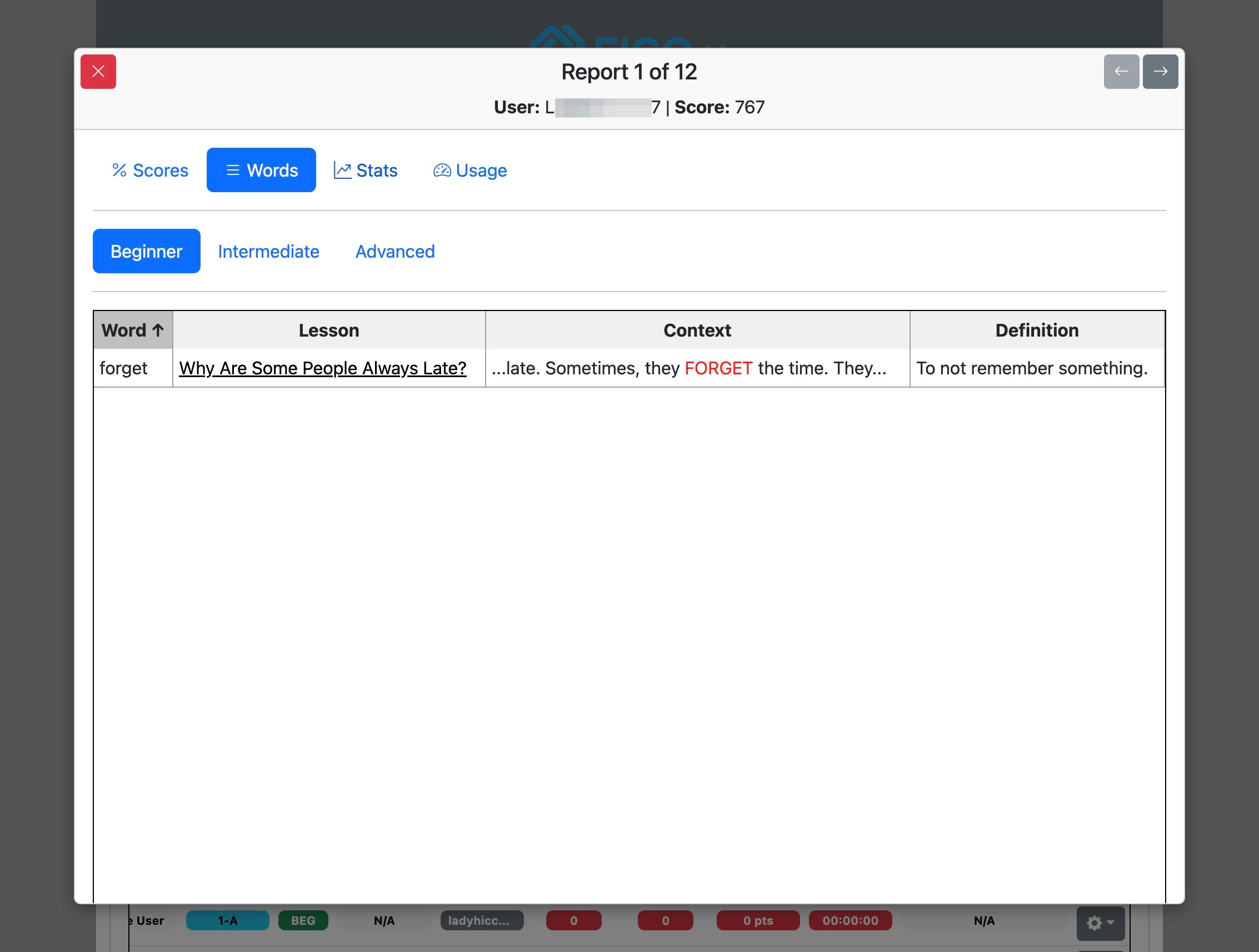 Screenshot for How to view student progress, step 12